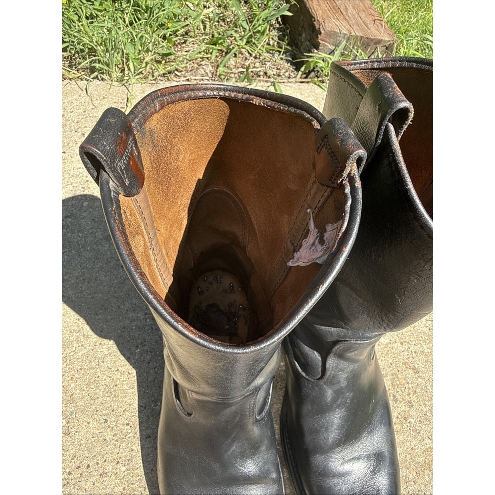 Vtg 70s RED WING Pecos Black Leather Western Work Boots Biker Men's 10.5D - Picture 10 of 10